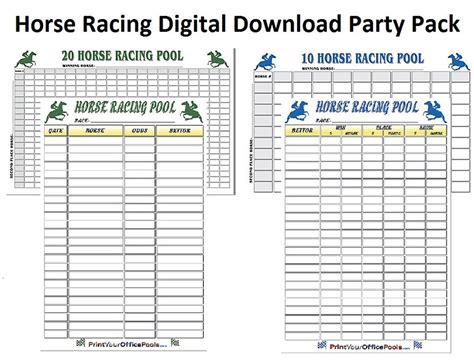Horse Racing Betting Sheet